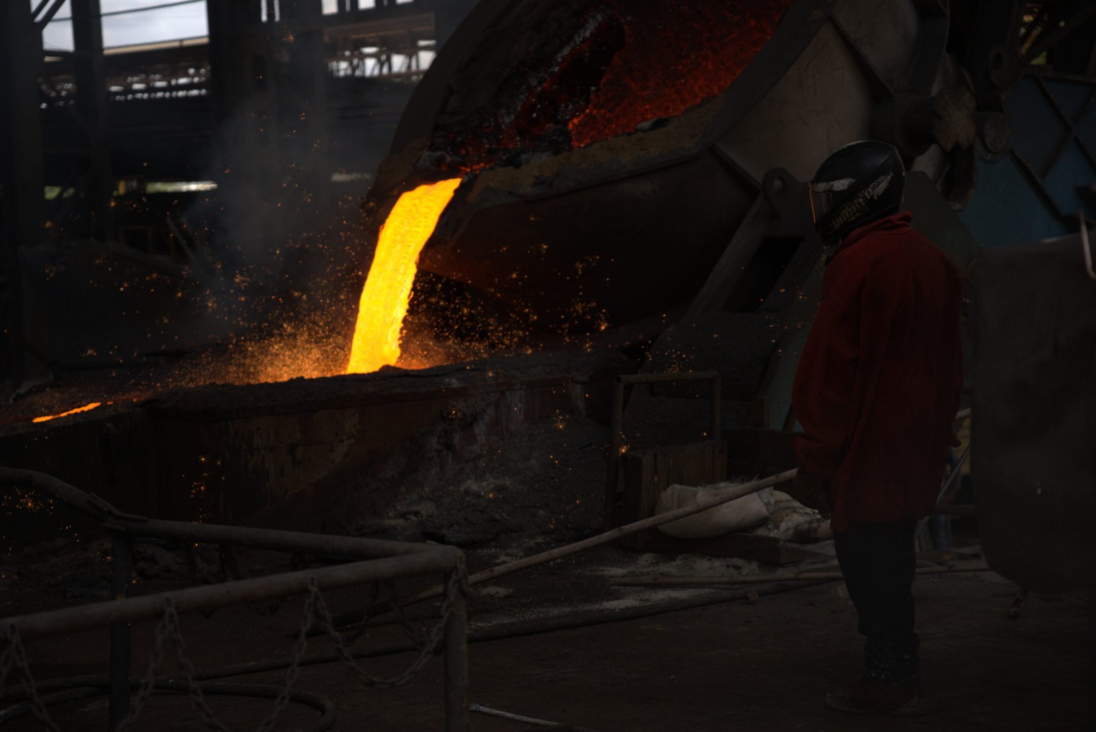 industrial steel pour