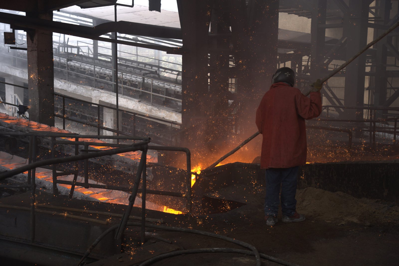 Molten steel worker